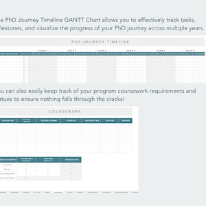 phd timeline and coursework tracker