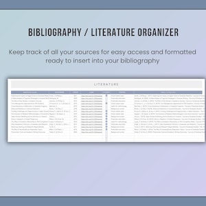literature review organizer template
