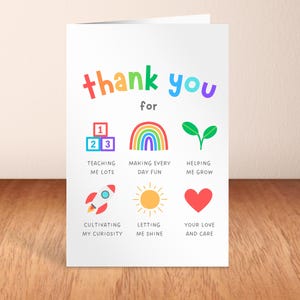 thoughtful printable daycare teacher card