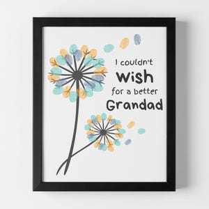 Easy Handmade Gift for Grandad | Personalized Finger Print Card for Grandpa | Grandad Father's Day Gift | Easy DIY Grandfather Birthday Gift
