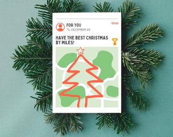 Printable STRAVA Christmas Card for Runner or Athlete Holiday Card - 2 Message Variations