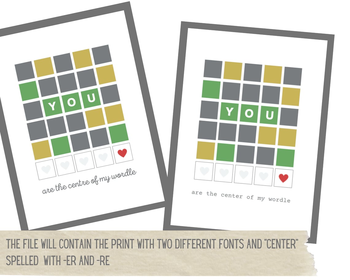 Wordle Valentine's Card Printable Instant Download Etsy