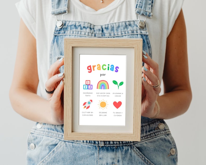 spanish teacher gift, gift for spanish daycare teacher card