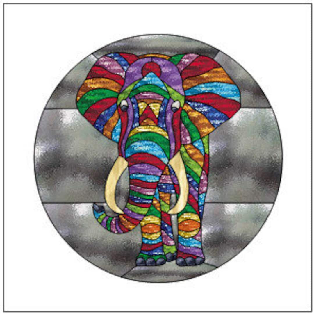 Rainbow Elephantstained Glass PATTERN Etsy