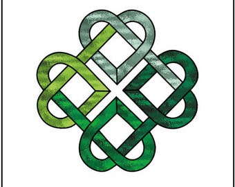 Celtic Shamrock Hearts Suncatcher PATTERN