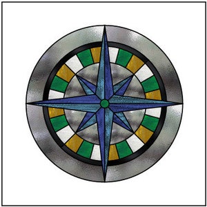 Compass Rose Stained Glass Pattern