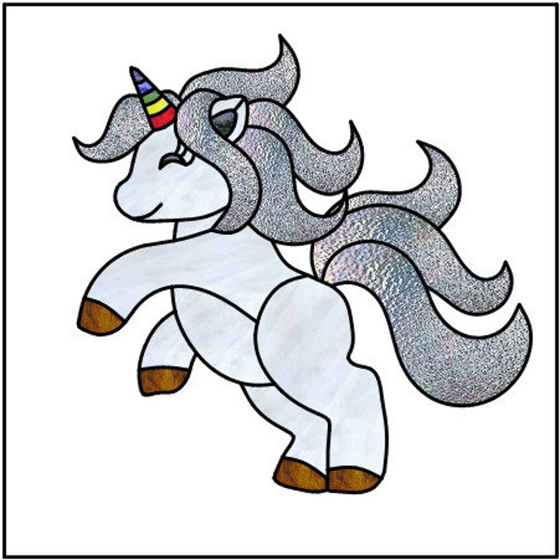 Prancing Unicorn Stained Glass Pattern - Etsy