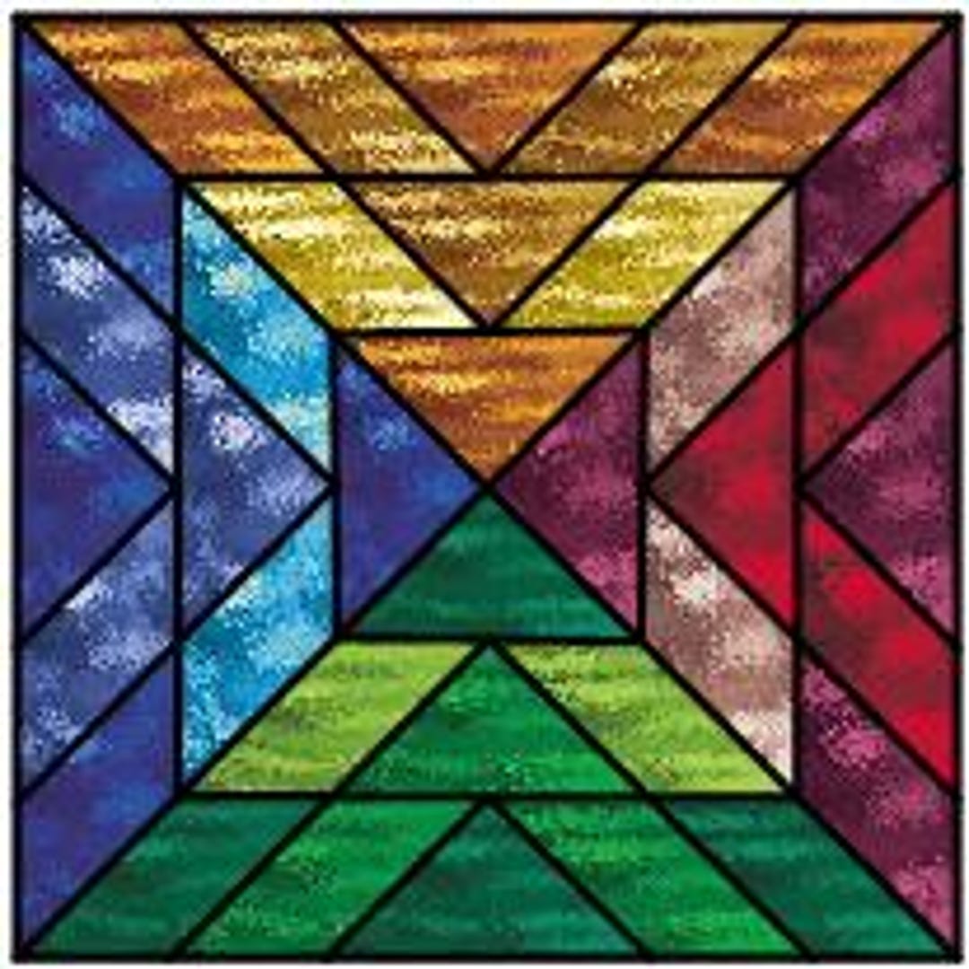 Geometric Puzzle-stained Glass PATTERN - Etsy