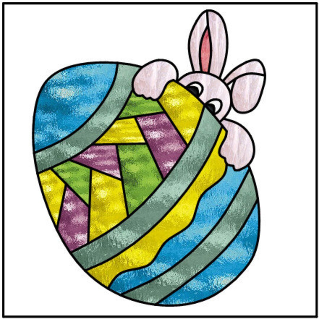 Where's the Easter Bunny Stained Glass PATTERN Etsy