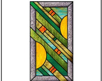 Abstract Sunshine Stained Glass Panel PATTERN