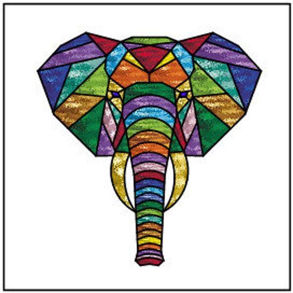 Rainbow Elephant Head PATTERN