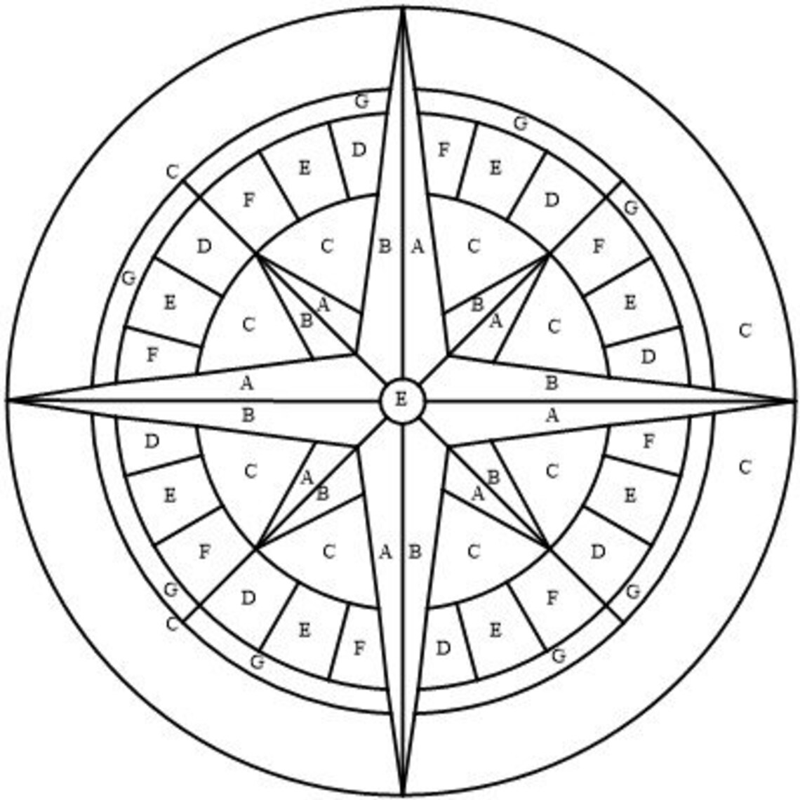 Compass Rose Stained Glass Pattern - Etsy