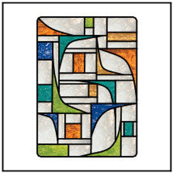 Mid-Century Panel-Stained Glass Pattern