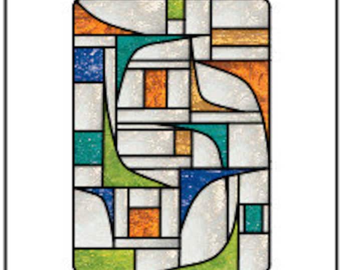 Mid Century Modern Stained Glass Window Hanging Etsy