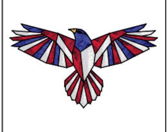 MOTIF de vitrail aigle américain