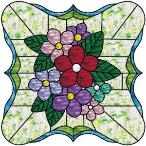 Victorian Flower Bouquet Stained Glass Pattern