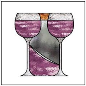 May include: Illustration of a wine bottle and two wine glasses filled with purple liquid. The bottle has a cork stopper. The glasses and bottle are outlined in black, with a white background.