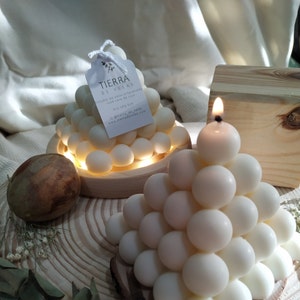 LARGE Pyramid Bubble Candle, Triangle Bubble Candle, Triangular Rubik's Cube Candle, Handmade Soy Wax Candle, Housewarming Gift Candle