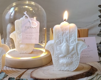 Fatima Hand Candle, Hamsa Hand Shape Candle, Hamsa Candle, Hand of Fatima Candle, Handmade Soy Wax Candle, Vegan Candle, Boho Decor Candle