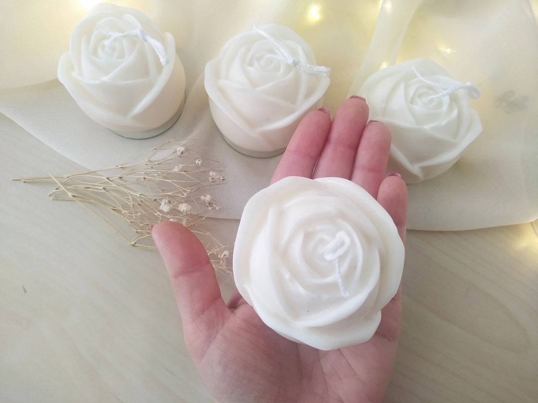 ROSE Candle, Rose Shaped Candle Bulk, Wedding Candle Favors for Guests in Bulk, Wedding Candle