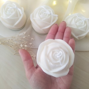 ROSE Candle, Rose Shaped Candle Bulk, Wedding Candle Favors For Guests in Bulk, Wedding Candle Gift, Bridal Favors, Party Favor Candle, Soy