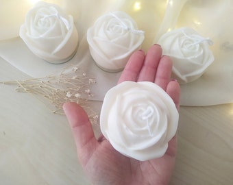 ROSE Candle, Rose Shaped Candle Bulk, Wedding Candle Favors For Guests in Bulk, Wedding Candle Gift, Bridal Favors, Party Favor Candle, Soy