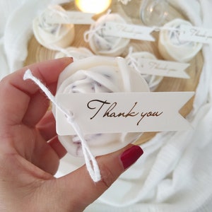 Flower Shaped Candle Bulk, Rosebud Candle with Thank you label, Rose Shaped Soy Candle, Wedding Candle Favors For Guests Bulk, HANDMADE