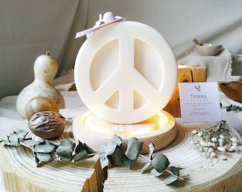 Big Peace Sign candle Boho decor, Sign Candle Hippie, Peace sign Candle Decor Rustic, Sign Boho Decor Peace, Symbol candle Peace