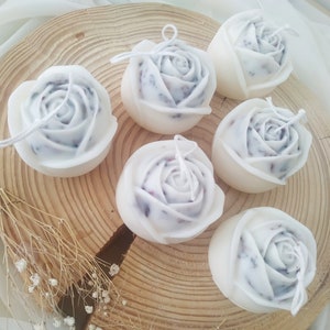 ROSE Shaped Candle, Wedding Candle Favors For Guests Bulk, Housewarming Candle Gift, Natural Soy Wax, Bridal Favors, Party Favor Candle