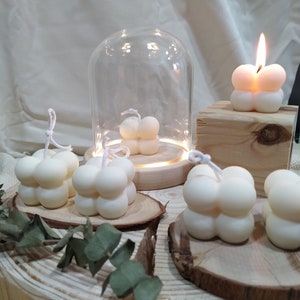 Set of 6 Mini Bubble Candle, Mini candle cubes, handmade mini bubble candle cube, wedding favours candle cube, Home Decor Candle
