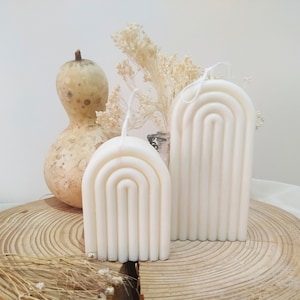 Rainbow Shaped Candle, Arch Decorative Candle, Arch Rainbow Candle, Pillar Candle, Table Decor, Shelf Decor, NATURAL color, Handmade Soy Wax