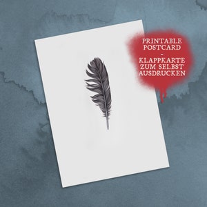 Schöne Postkarte druckbare Art Illustration A6 Druck digitaler Download Feder Öl Kunst Print Design Kunstwerk Tusche