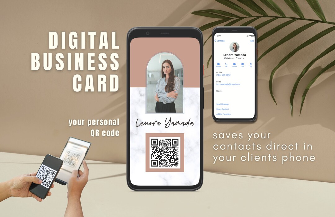 QR Code Personal Scan Card Custom Digital Business Card With QR Code ...