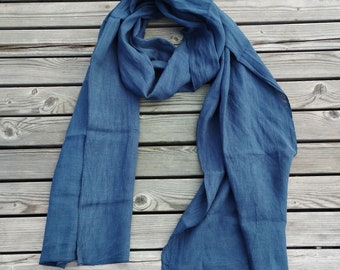Linen Scarf unisex . Women Men,  mom gift , flax scarf stole , large or skinny , Linen Gauze sheer Scarf mothers day gift from daughter