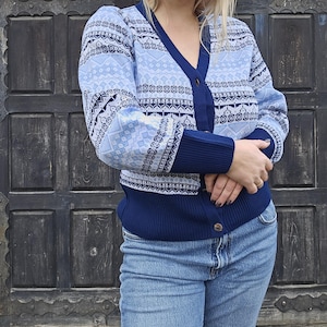 WOOL Cardigan - Knit Swedish Norwegian Scandinavian - Unisex Men women Winter knitwear pullover Christmas gift scandi woolen Jumper Sweater