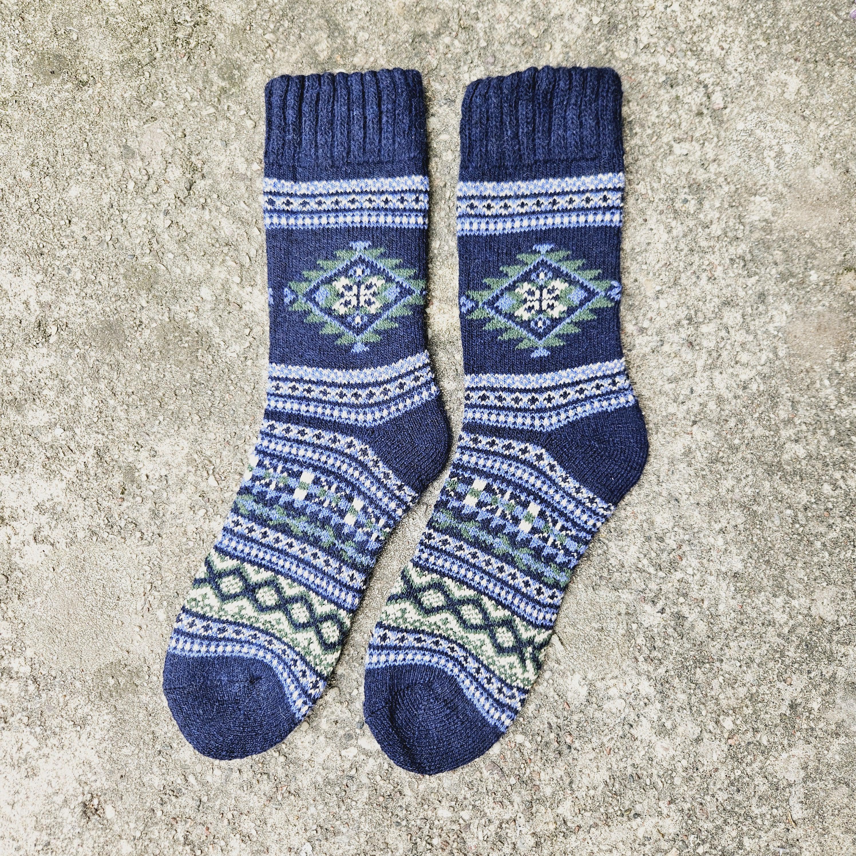 ALPACA WOOL Socks Nordic Ethno gray navy brown beige - Size EUR 39 - 42 43 - 46 ankle socks for men women Unisex Survival Alpaca socks