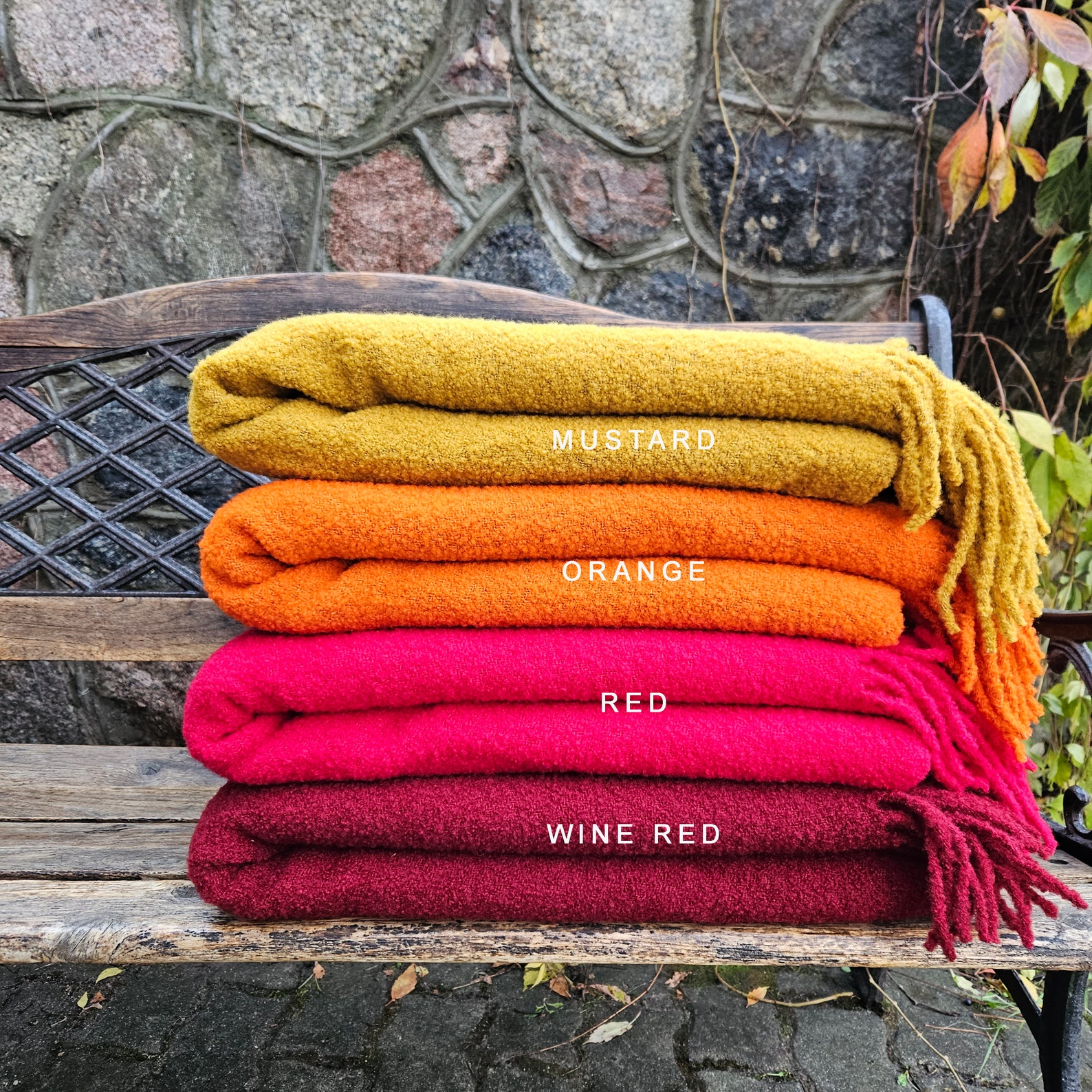 Rust Wool Blanket Poncho With Hood Kiruna Hooded Cape Ruana With ...