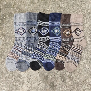 JOYA Calzini Misti Lana Fantasia Scandi: UK 4-7 EU 36-40, Polsino Grigio, Morbidi E Caldi