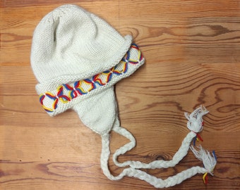 tricoté LOVIKKA bonnet mitaines écharpe - laine chaude et confortable du nord de la Suède - blanc cassé unisexe femmes hommes