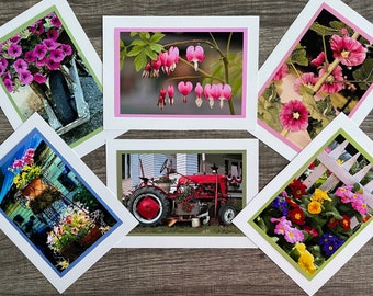 garden flower cards Greeting Cards Garden Photo Cards gift Stationary Sets Six Blank 5x7 Note Cards, Photo Greeting cards,