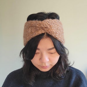 Alpaca Wool Blend Headband Twist Knot knit Ear warmer, Women winter accessories