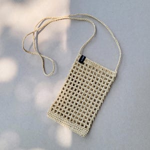 Handy Raffia Tasche Crossbody Reisepass Brillenetui - Ivory