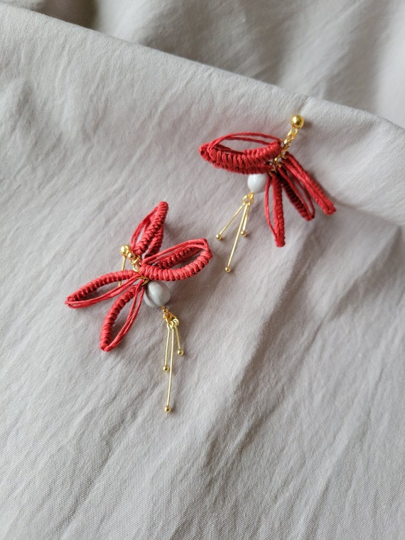 Papasgix Raffia Round Earrings Boho Straw Earrings For