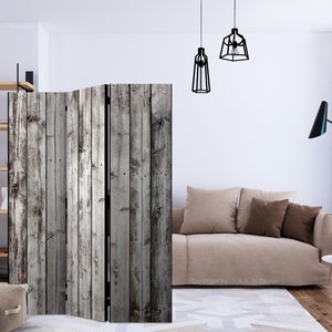 Screen – Wooden boards / Room Divider / Bilateral Screen / wooden frame / available in 3 and 5 panels