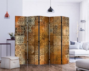 Screen - Ancient Geometry / Room Divider / wooden frame / various finishes in three and five parts