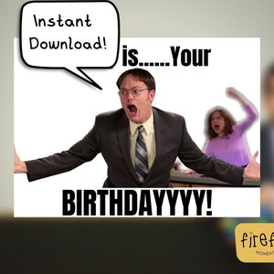The OFFICE Birthday Card ~ 5x7 inch Instant Download Funny Printable card