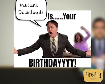 The OFFICE Birthday Card ~ 5x7 pollici Instant Download Funny Printable card