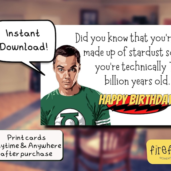 Big Bang Theory Birthday Card ~ 7x5 inch Funny Sheldon Card