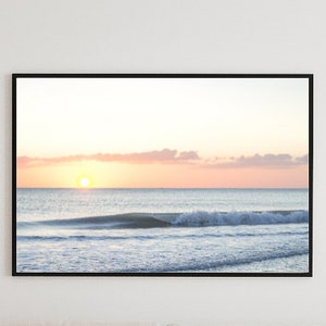 Ocean Sunset Photography Print, Beach Aesthetic, Beach Landscape Photography