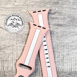 Conciencia sobre el cáncer de mama, banda de silicona rosa y blanca, apple watch compatible con 38/40/41 mm, serie S / M 1,2,3,4,5,6,7,8